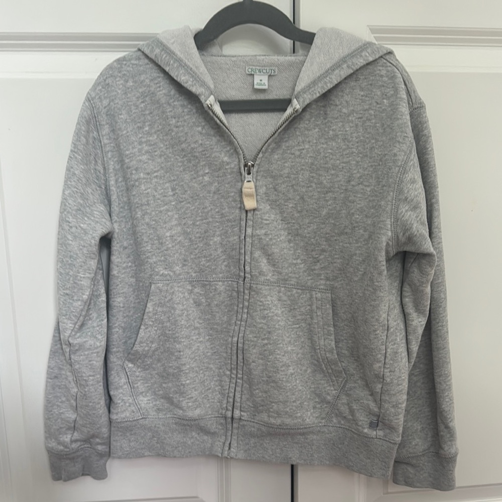 Crewcuts Gray Zip-Up Hoodie Size Medium